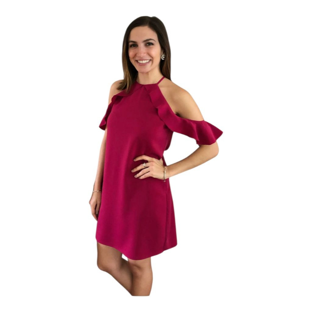 Cooper & Ella Raspberry Saga Off Shoulder Ruffle Dress - Picture 7 of 9